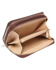 Portafoglio Donna Guess Lindesy Slg 4 G Logo Leather Latte Beige