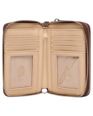 Portafoglio Donna Guess Lindesy Slg 4 G Logo Leather Latte Beige