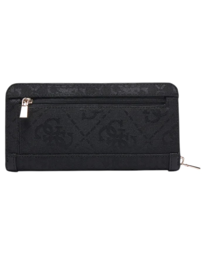 Portafoglio Donna Guess Audrey Logo Slg 4 G Logo Leather Black