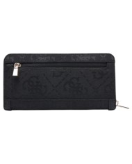 Portafoglio Donna Guess Audrey Logo Slg 4 G Logo Leather Black