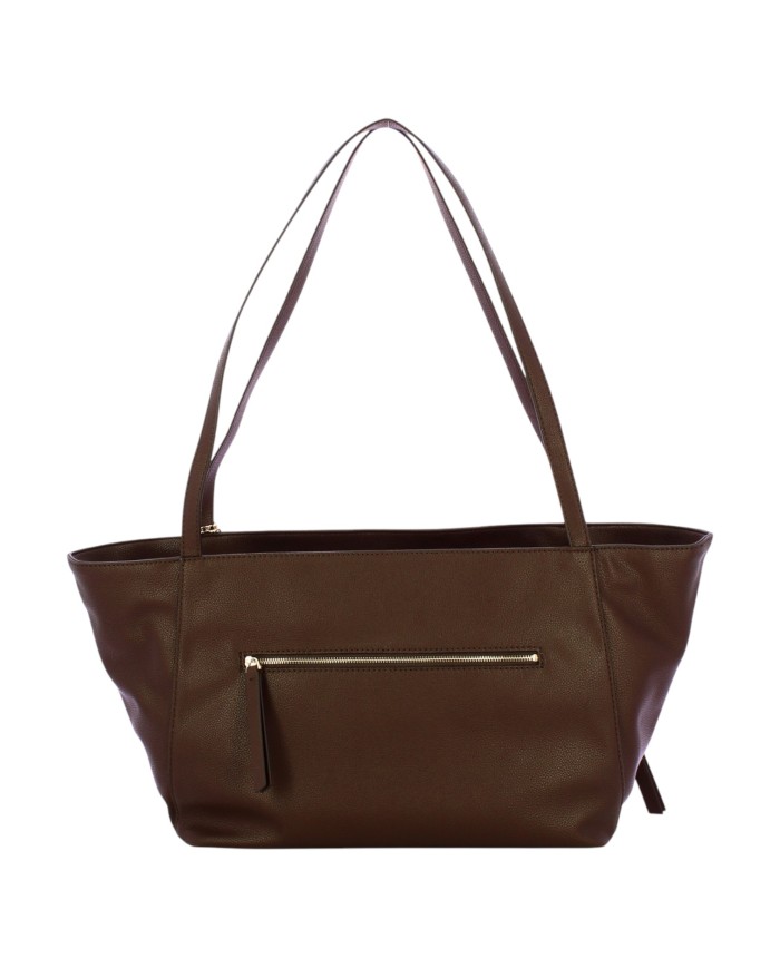 Shopper Donna Guess Devon Triangle Logo Leather Brown