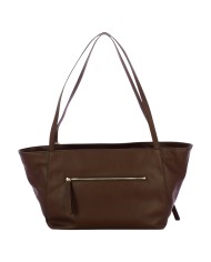 Shopper Donna Guess Devon Triangle Logo Leather Brown