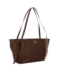 Shopper Donna Guess Devon Triangle Logo Leather Brown