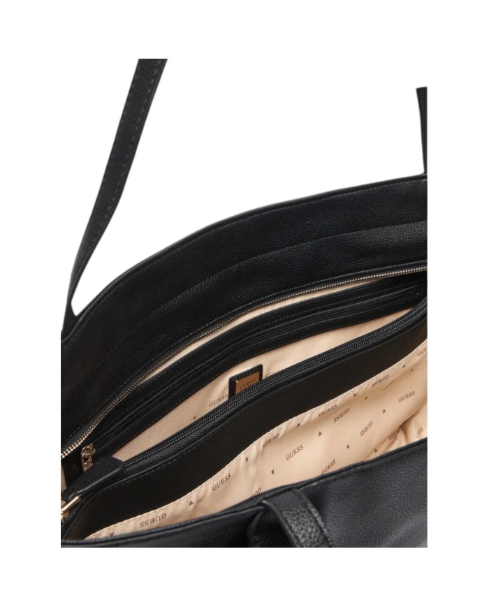 Shopper Donna Guess Devon Triangle Logo Leather Black