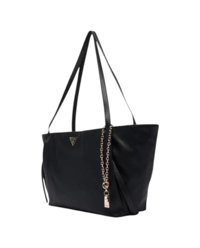 Shopper Donna Guess Devon Triangle Logo Leather Black