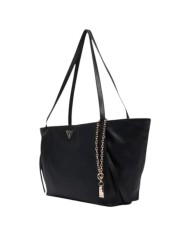 Shopper Donna Guess Devon Triangle Logo Leather Black