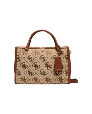 Shopper Donna Guess Audrey Con Tracolla 4 G Logo Leather Latte Beige