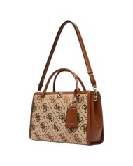 Shopper Donna Guess Audrey Con Tracolla 4 G Logo Leather Latte Beige