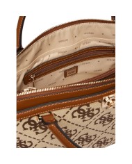 Shopper Donna Guess Audrey Con Tracolla 4 G Logo Leather Latte Beige