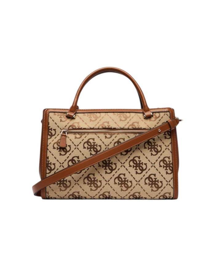 Shopper Donna Guess Audrey Con Tracolla 4 G Logo Leather Latte Beige