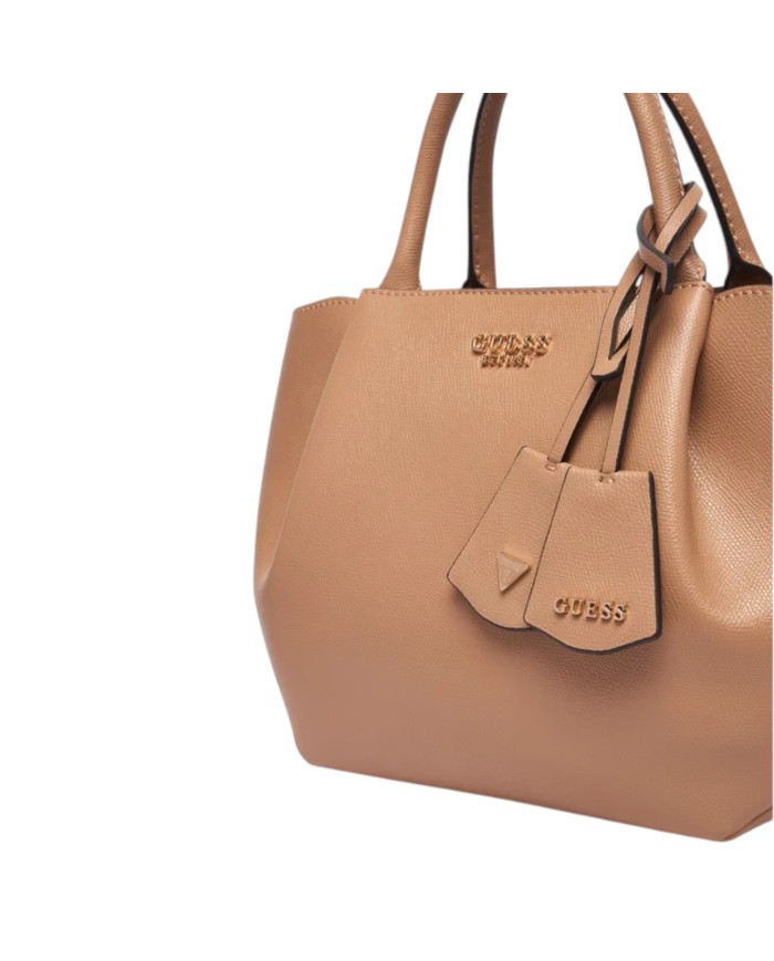 Shopper Donna Guess Amorette Con Tracolla Leather Beige