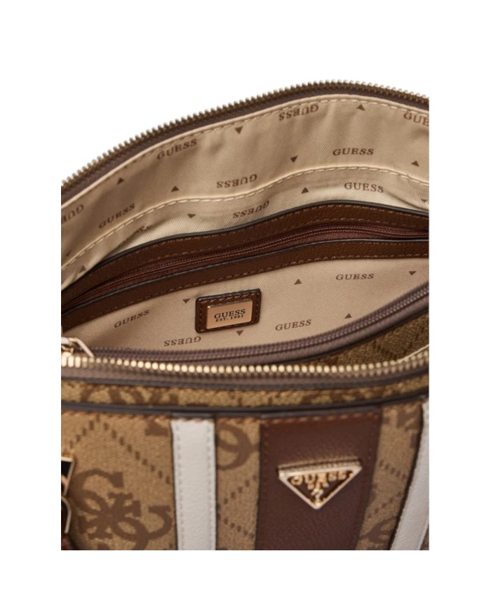 Borsa A Mano Donna Guess Noelle Con Tracolla Leather Latte Beige