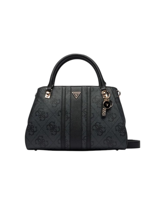 Borsa A Mano Donna Guess Noelle Con Tracolla Leather Coal Black