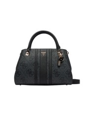 Borsa A Mano Donna Guess Noelle Con Tracolla Leather Coal Black