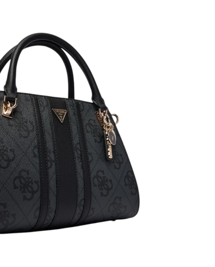 Borsa A Mano Donna Guess Noelle Con Tracolla Leather Coal Black