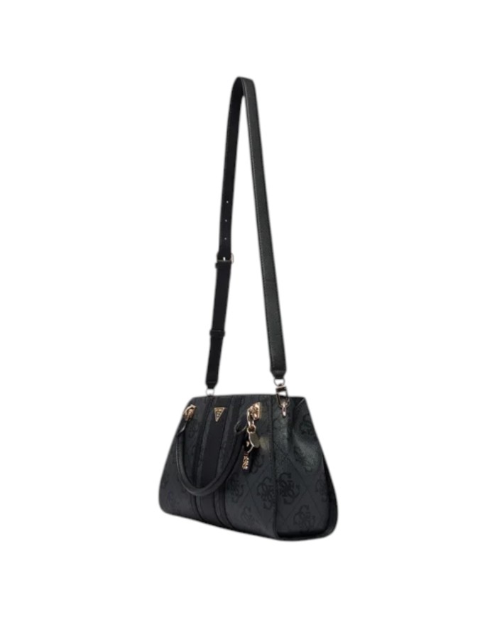 Borsa A Mano Donna Guess Noelle Con Tracolla Leather Coal Black
