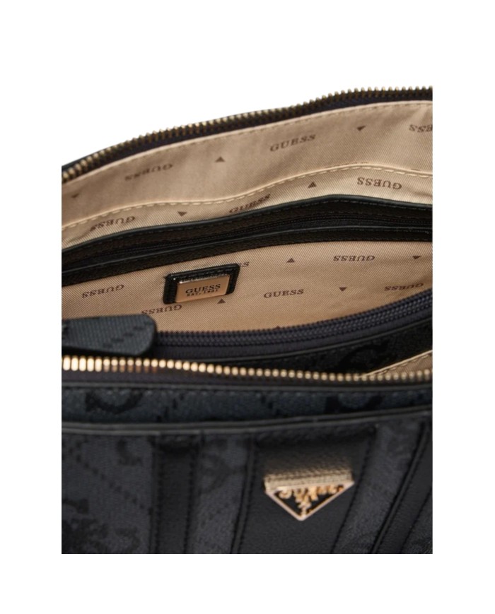 Borsa A Mano Donna Guess Noelle Con Tracolla Leather Coal Black