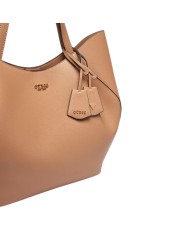 Shopper Guess Donna Amorette Guess Logo Leather Beige