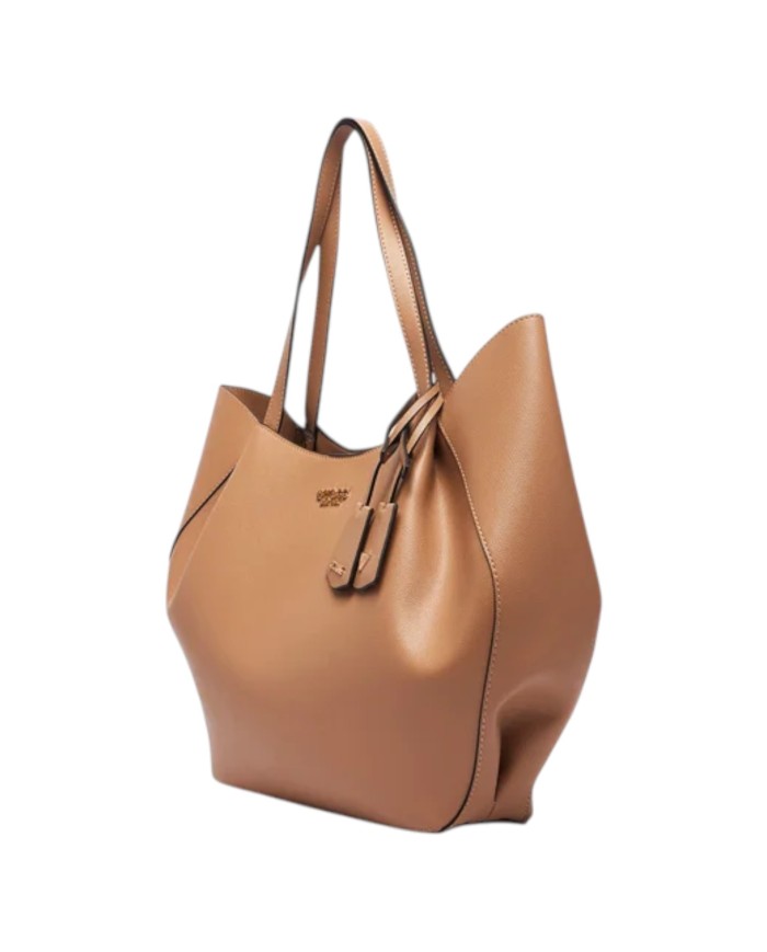 Shopper Guess Donna Amorette Guess Logo Leather Beige