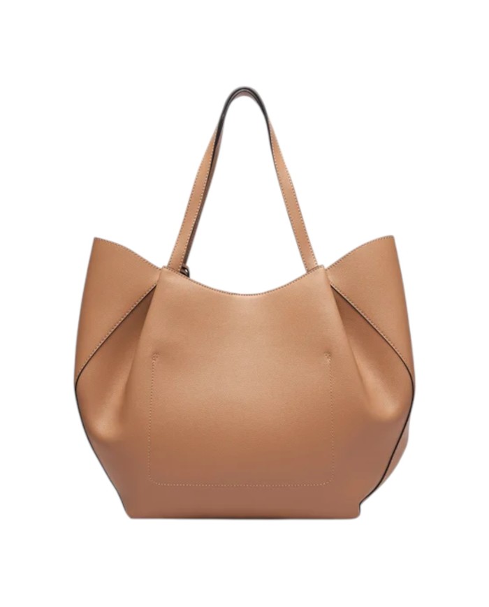 Shopper Guess Donna Amorette Guess Logo Leather Beige