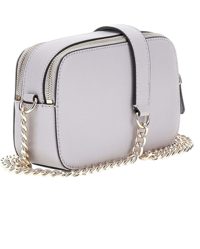 Tracolla Donna Guess Noelle Camera Bag Saffiano Leather Lavender Grey