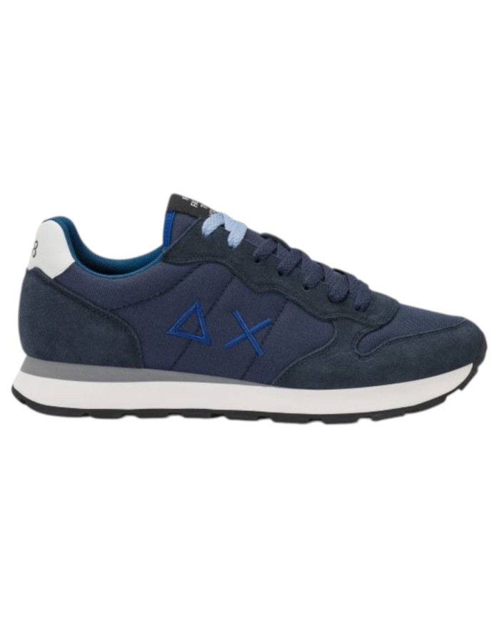 Scarpe Uomo Sun 68 Tom Solid Nylon Suede Navy Blue