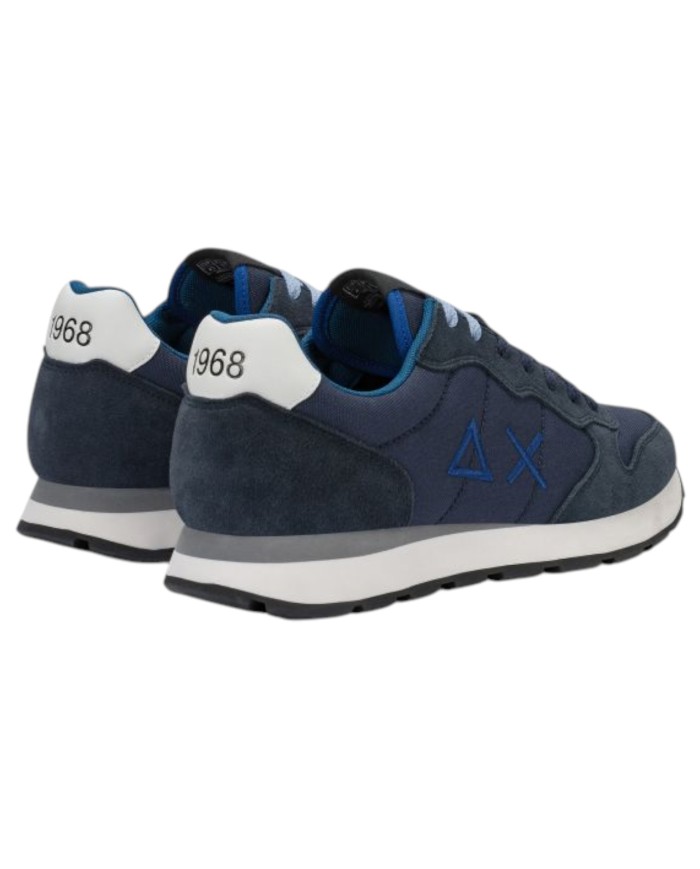 Scarpe Uomo Sun 68 Tom Solid Nylon Suede Navy Blue