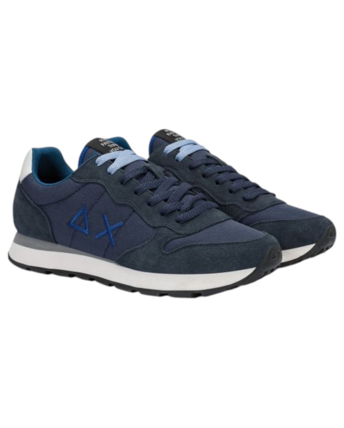 Scarpe Uomo Sun 68 Tom Solid Nylon Suede Navy Blue