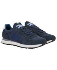 Scarpe Uomo Sun 68 Tom Solid Nylon Suede Navy Blue