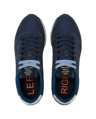 Scarpe Uomo Sun 68 Tom Solid Nylon Suede Navy Blue