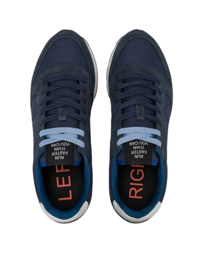 Scarpe Uomo Sun 68 Tom Solid Nylon Suede Navy Blue
