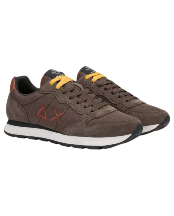 Scarpe Uomo Sun 68 Tom Solid Nylon Suede Marrone