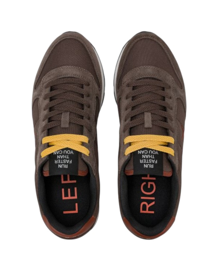 Scarpe Uomo Sun 68 Tom Solid Nylon Suede Marrone