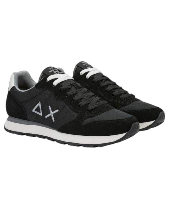Scarpe Uomo Sun 68 Tom Solid Nylon Suede Nero