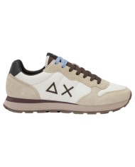 Scarpe Uomo Sun 68 Tom Solid Nylon Suede Bianco Panna