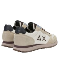 Scarpe Uomo Sun 68 Tom Solid Nylon Suede Bianco Panna
