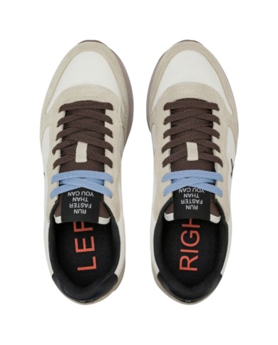 Scarpe Uomo Sun 68 Tom Solid Nylon Suede Bianco Panna