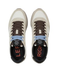 Scarpe Uomo Sun 68 Tom Solid Nylon Suede Bianco Panna