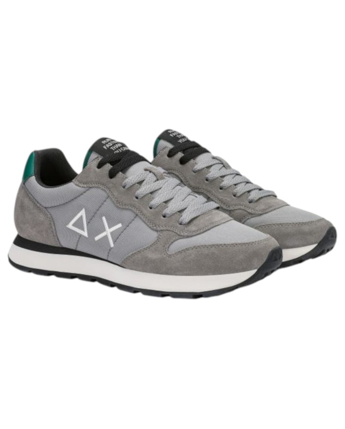Scarpe Uomo Sun 68 Tom Solid Nylon Suede Grigio Medio