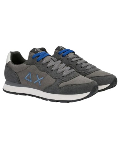 Scarpe Uomo Sun 68 Tom Solid Nylon Suede Grigio Scuro
