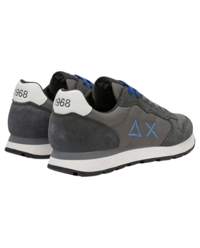 Scarpe Uomo Sun 68 Tom Solid Nylon Suede Grigio Scuro