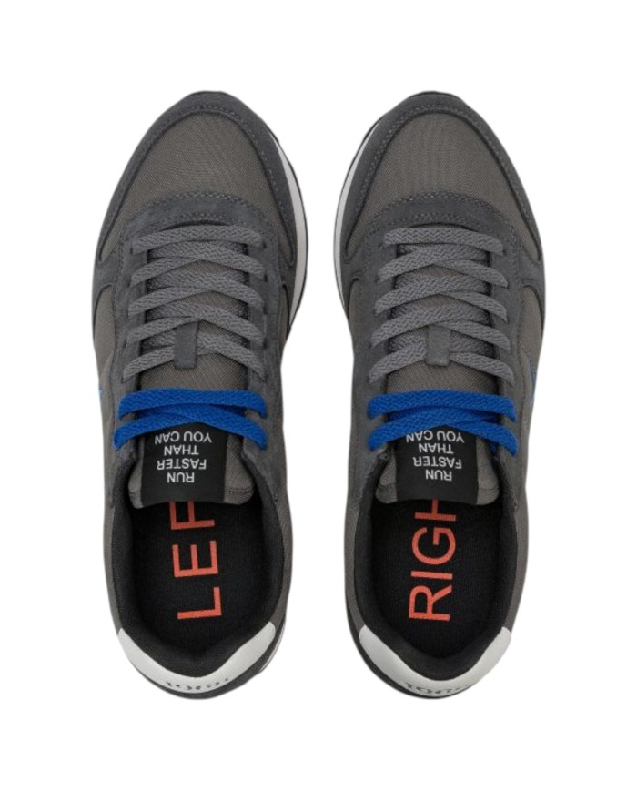 Scarpe Uomo Sun 68 Tom Solid Nylon Suede Grigio Scuro