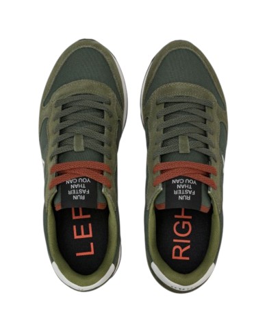 Scarpe Uomo Sun 68 Tom Solid Nylon Suede Militare Scuro