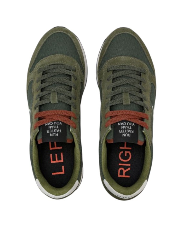 Scarpe Uomo Sun 68 Tom Solid Nylon Suede Militare Scuro