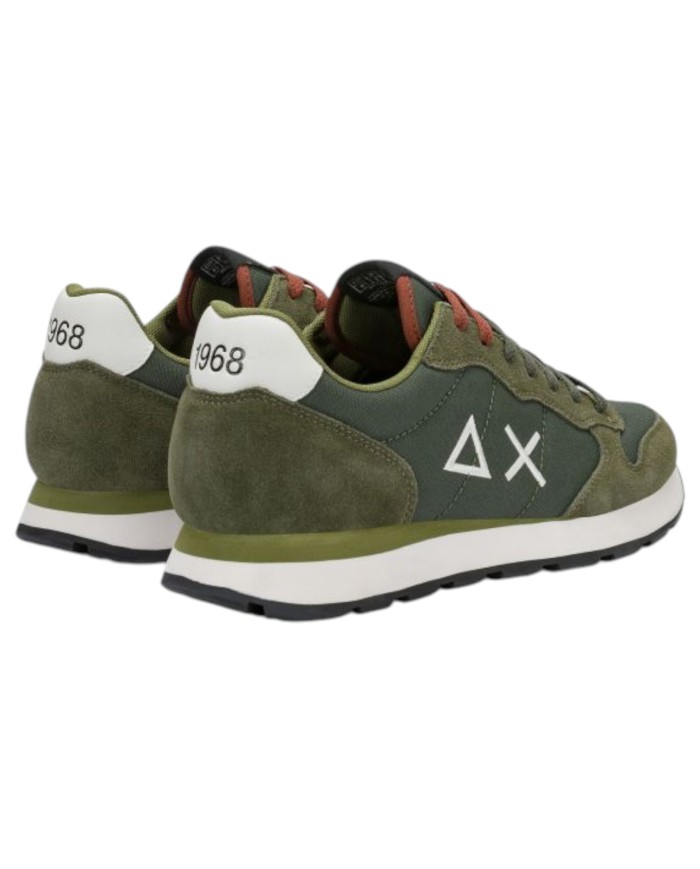 Scarpe Uomo Sun 68 Tom Solid Nylon Suede Militare Scuro