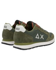 Scarpe Uomo Sun 68 Tom Solid Nylon Suede Militare Scuro