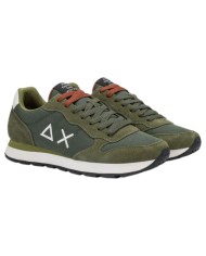 Scarpe Uomo Sun 68 Tom Solid Nylon Suede Militare Scuro