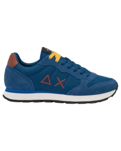 Scarpe Uomo Sun 68 Tom Solid Nylon Suede Blue Petrolio