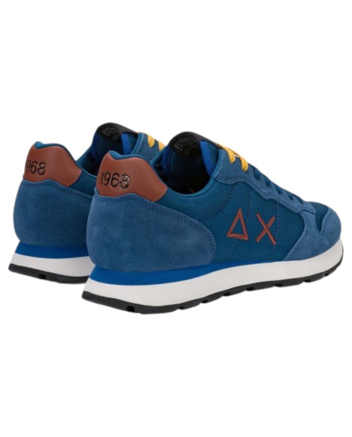 Scarpe Uomo Sun 68 Tom Solid Nylon Suede Blue Petrolio