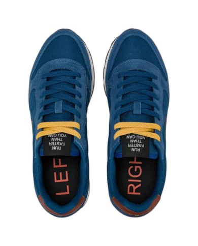 Scarpe Uomo Sun 68 Tom Solid Nylon Suede Blue Petrolio